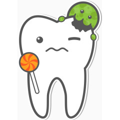 矢量牙齿和蛀虫