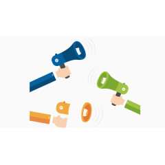 拿喇叭的手臂矢量素材