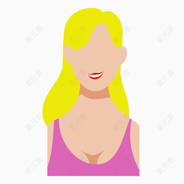 矢量扁平头像性感女性