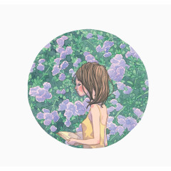 矢量紫阳花女孩