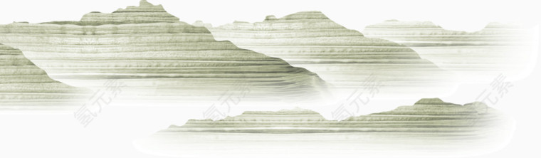 水墨画远处高山