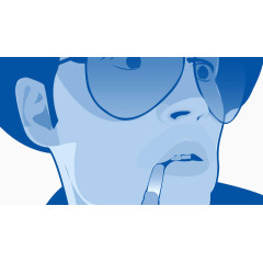 抽烟的墨镜男子