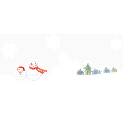 雪人与房屋装饰图案