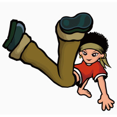 跳舞的卡通男孩矢量图