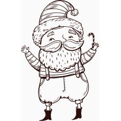 穿背带裤的圣诞老人