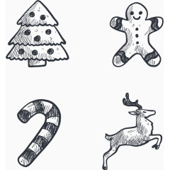 素描圣诞节装饰