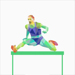 跨栏运动插图设计