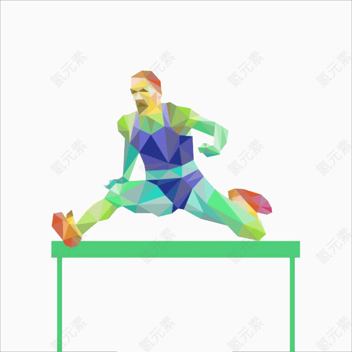 跨栏运动插图设计