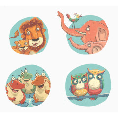 彩色动物插画设计