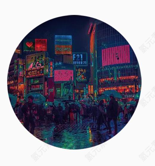下雨城市街道