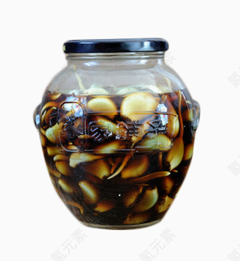 瓶子中的腊八蒜素材图片