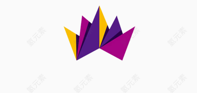 折纸黄紫对比图案