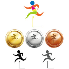 跳高金银铜奖牌与体育运动