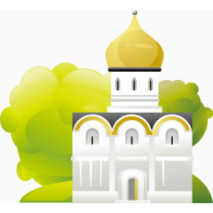 矢量创意设计建筑圆顶城堡图