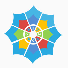 矢量ppt彩色网状图表