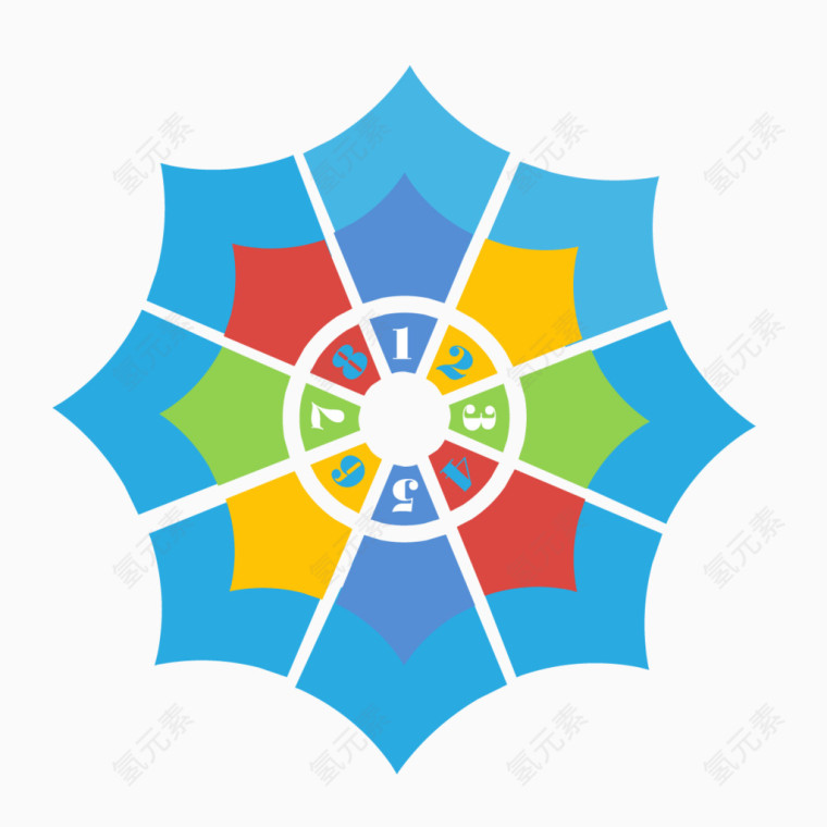 矢量ppt彩色网状图表