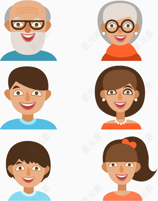 家庭成员矢量头像