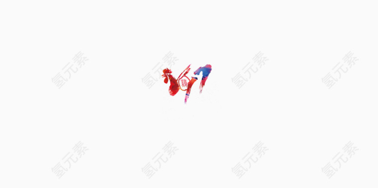 金红黄色大公鸡