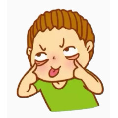 做鬼脸的小男孩