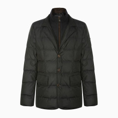 深绿色聚酯纤维长袖男士外套
