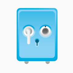 卡通蓝色保险箱