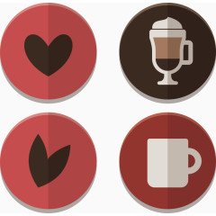 矢量圆形咖啡杯垫图标