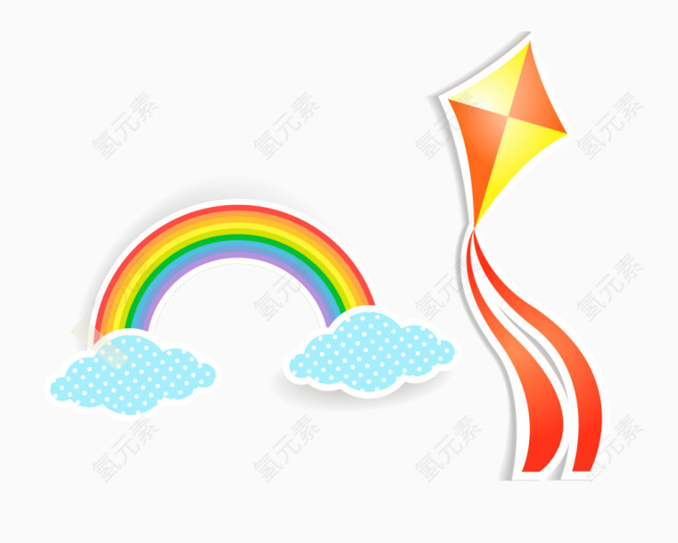 矢量彩虹风筝