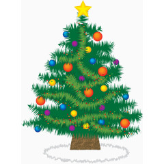 矢量圣诞树和彩灯