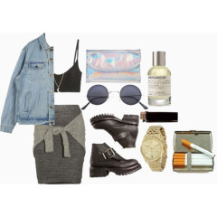 性感黑色吊带搭配牛仔褂