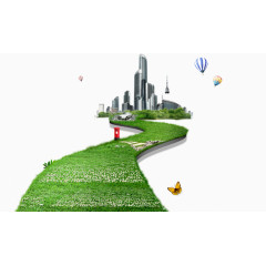 现代城市绿化抽象元素