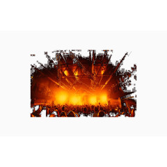 热烈的演唱会舞台人群