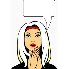 思考的女孩矢量图