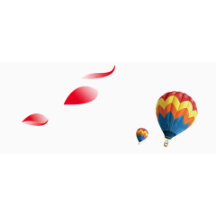 花瓣热气球漂浮