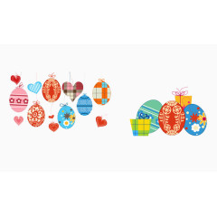 彩蛋矢量花纹标签