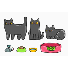 矢量卡通猫猫