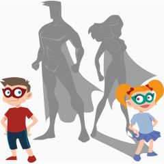 矢量手绘儿童英雄