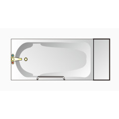 户型图彩平图线描浴缸洗澡盆