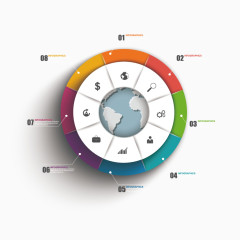 矢量扁平化数据分析块素材