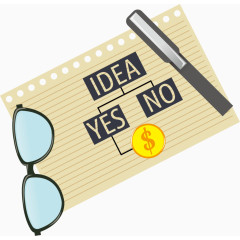 矢量眼镜笔和纸张