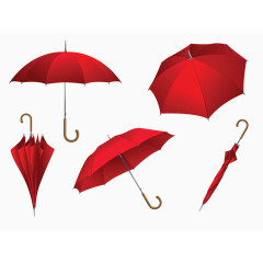 红色雨伞设计素材