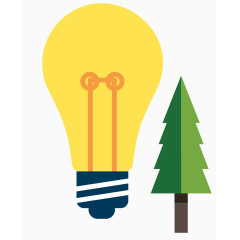 矢量灯泡树木素材