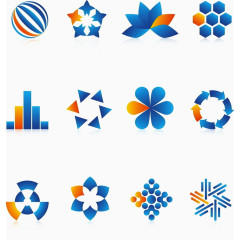 12款橘蓝双色APP图标