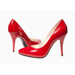 红色喜庆高跟鞋