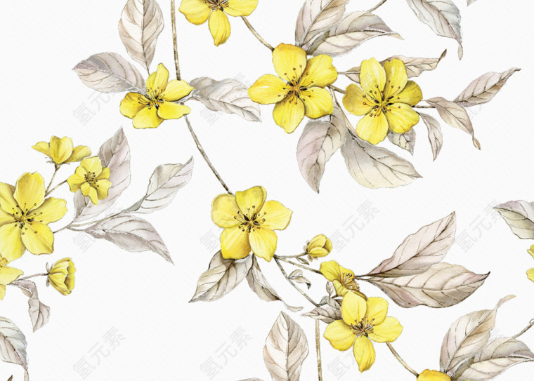 淡雅手绘花卉花纹背景图案