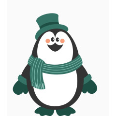 圣诞礼物戴帽子戴手套企鹅