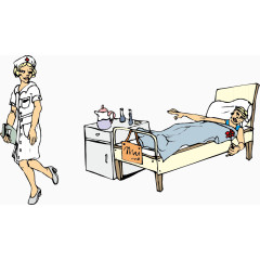 矢量伤者和护士之间的爱情