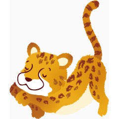 卡通可爱小豹子矢量图