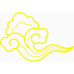 黄色线条中国风祥云