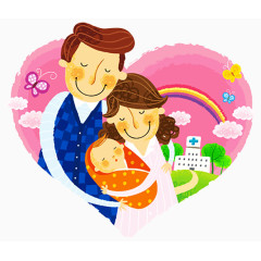 新生宝宝爱心插画