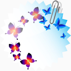 矢量手绘蝴蝶标签